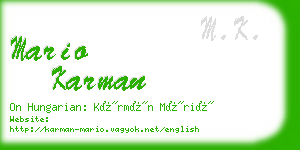 mario karman business card